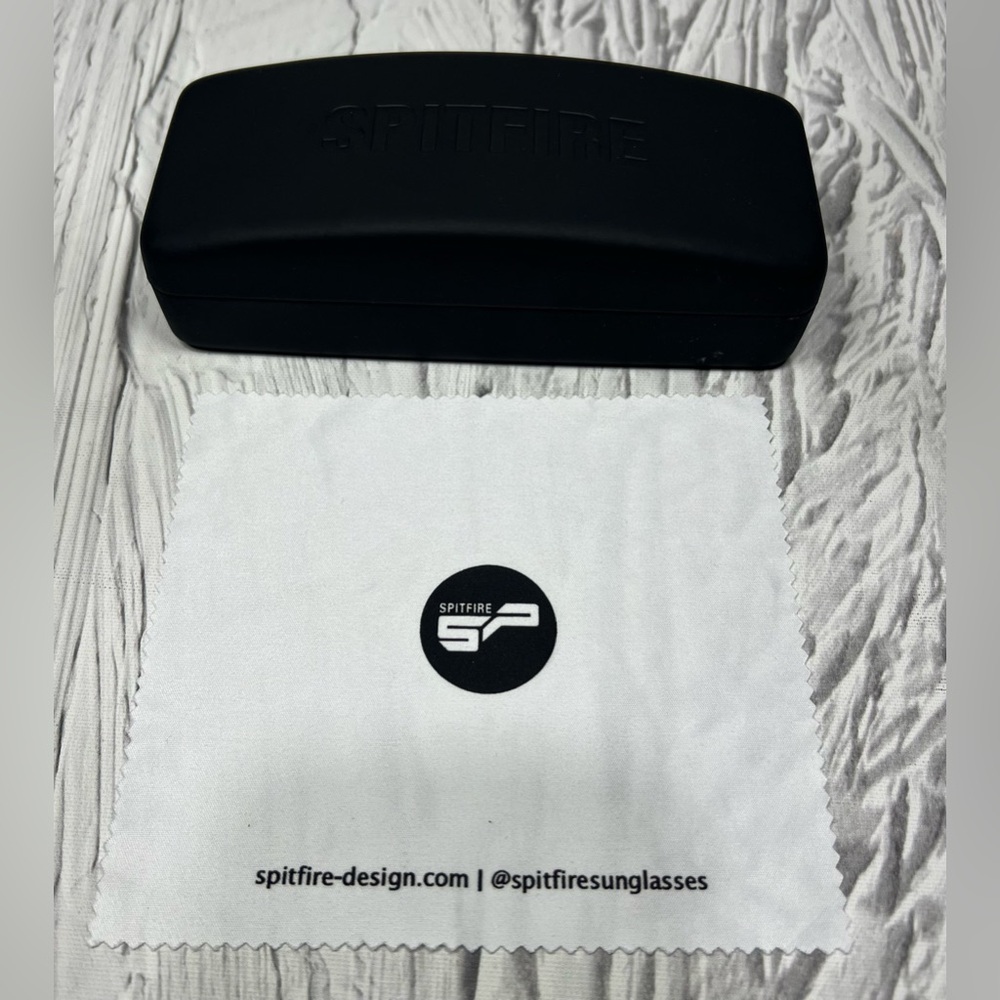 Spitfire Black Sunglasses Hard Case With Cleaning Cloth